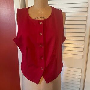 A NEW DAY | red button up shirt vest M NWT $18
